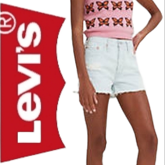 Levi's Denim - Levi's 501 Original High Waist Shorts Light Wash Indigo 28